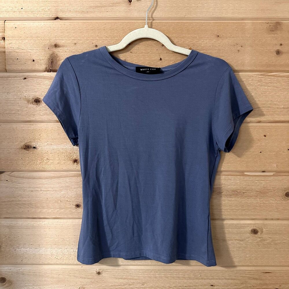 White Fox Too Blessed Tee in Steel NWT - Picture 5 of 7